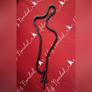 Stylish Black Cross Pendant Necklace